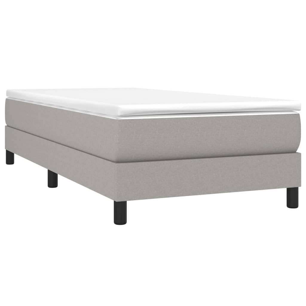 Box spring krevet s madracem svjetlosivi 90x190 cm od tkanine