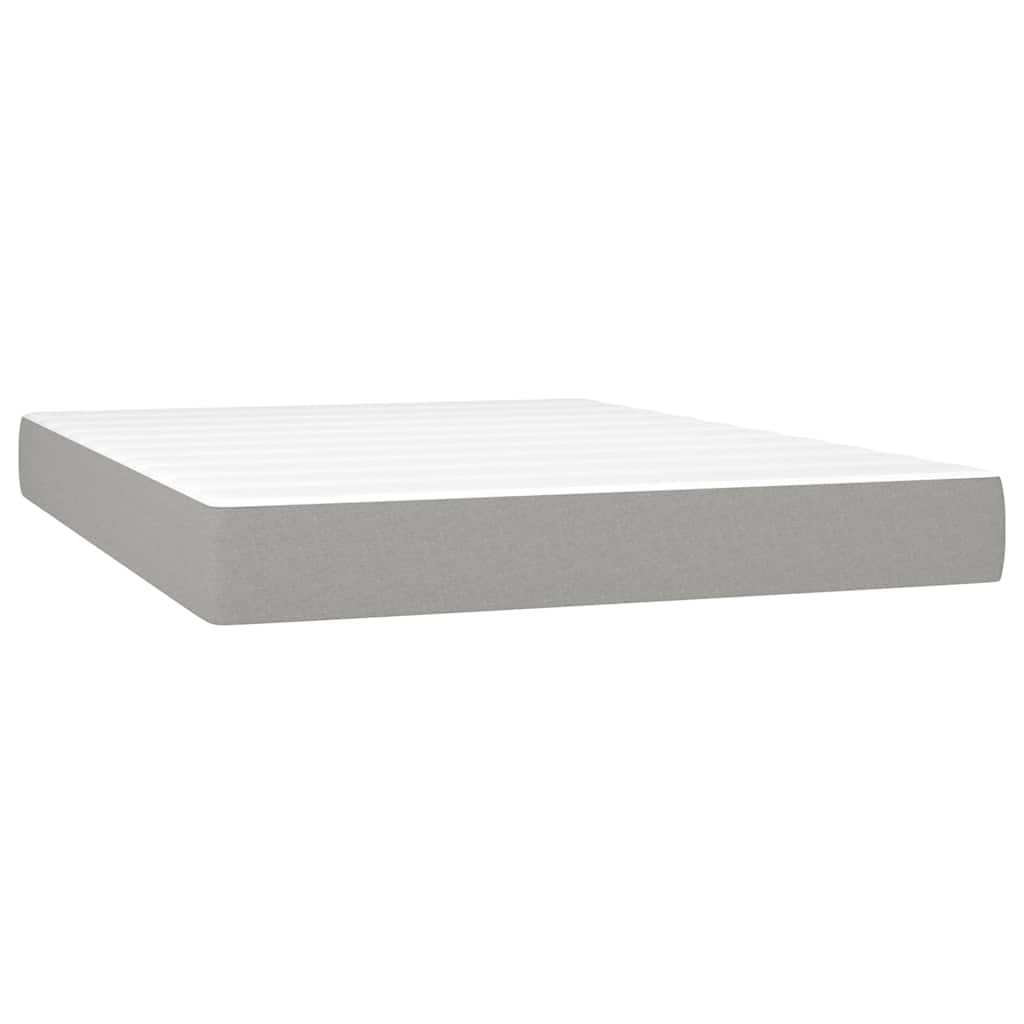 Krevet box spring s madracem svjetlosiva 160x200 cm tkanina