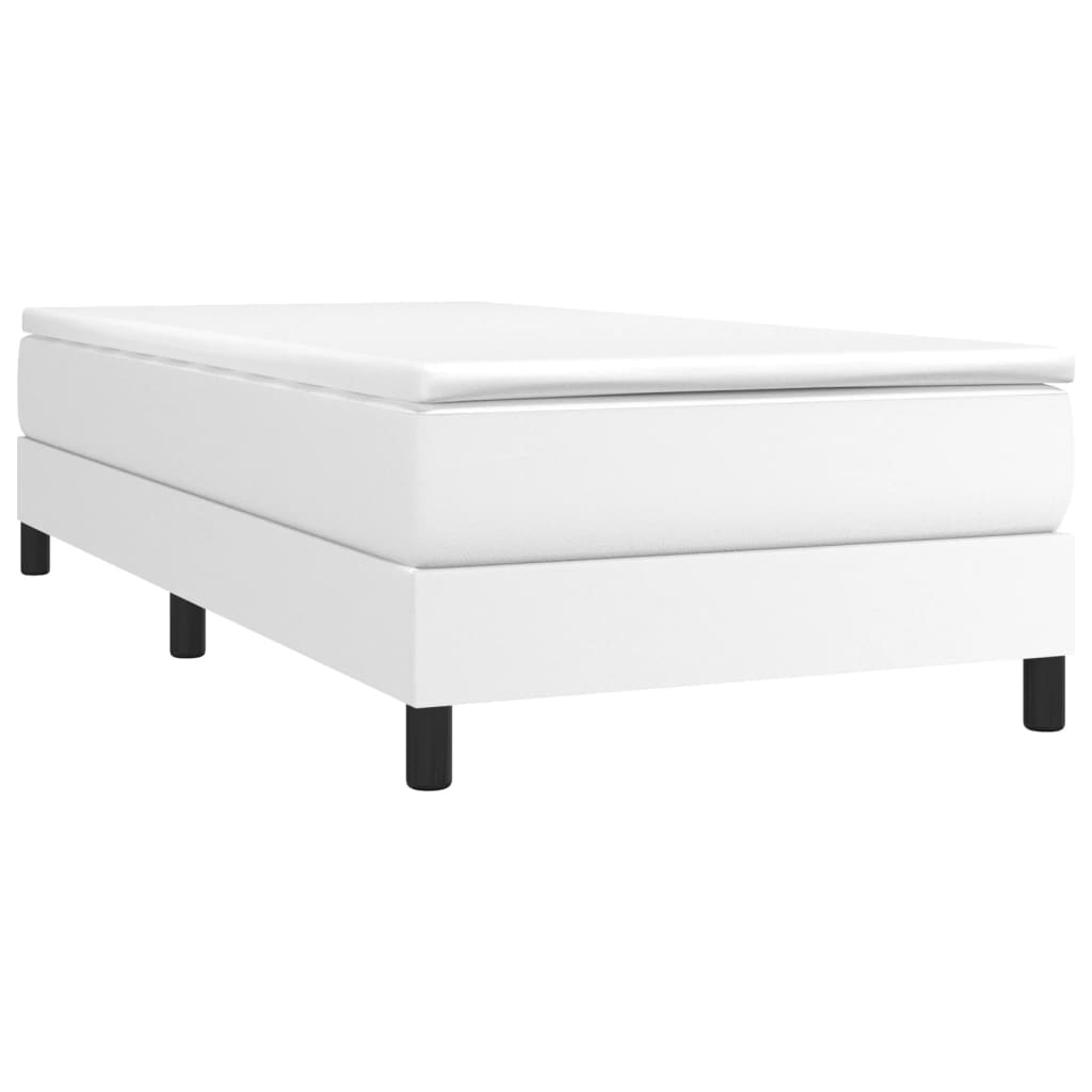 Krevet s oprugama i madracem bijeli 80 x 200 cm od umjetne kože