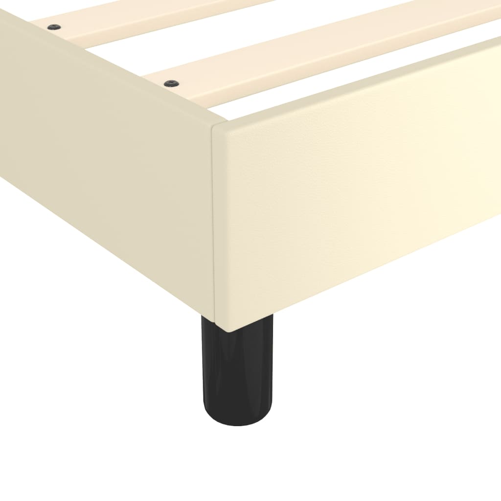 Krevet s oprugama i madracem krem 80 x 200 cm od umjetne kože