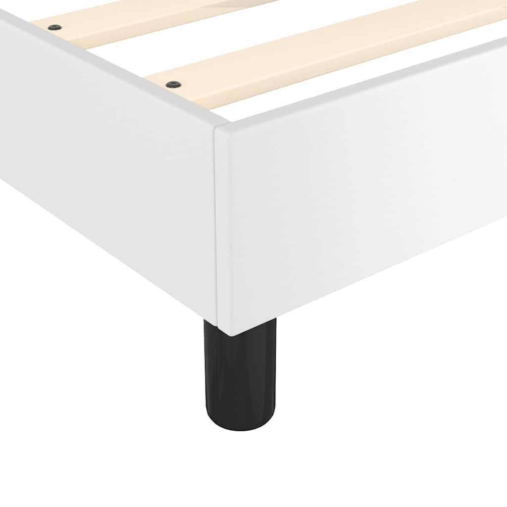 Krevet s oprugama i madracem bijeli 90 x 200 cm od umjetne kože
