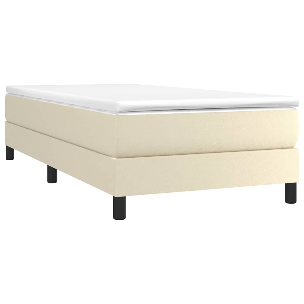 Krevet s oprugama i madracem krem 90 x 200 cm od umjetne kože