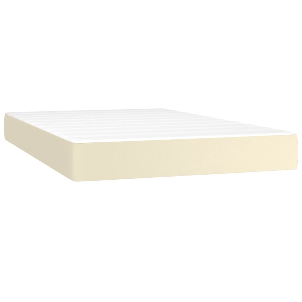 Krevet s oprugama i madracem krem 120x200 cm od umjetne kože