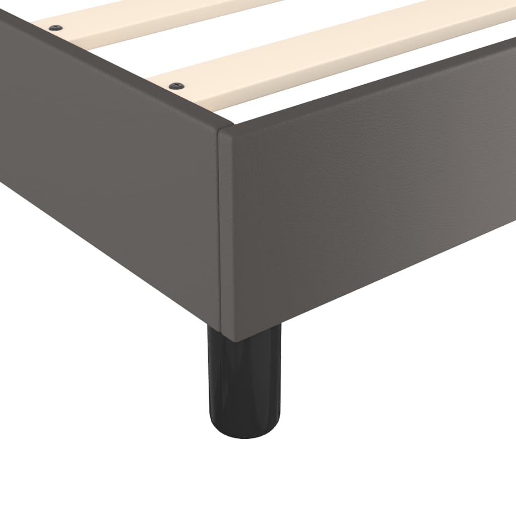 Krevet s oprugama i madracem sivi 140x190 cm od umjetne kože