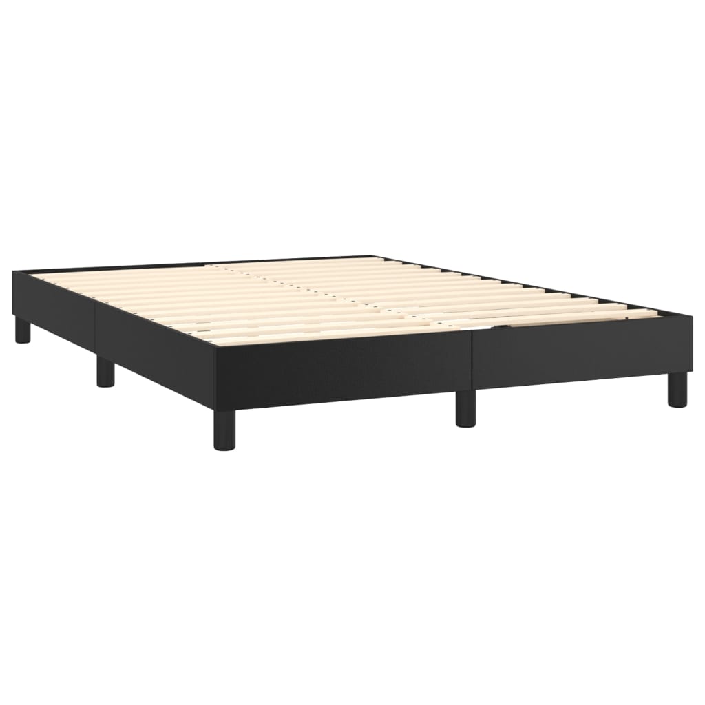 Krevet s oprugama i madracem crni 140 x 200 cm od umjetne kože