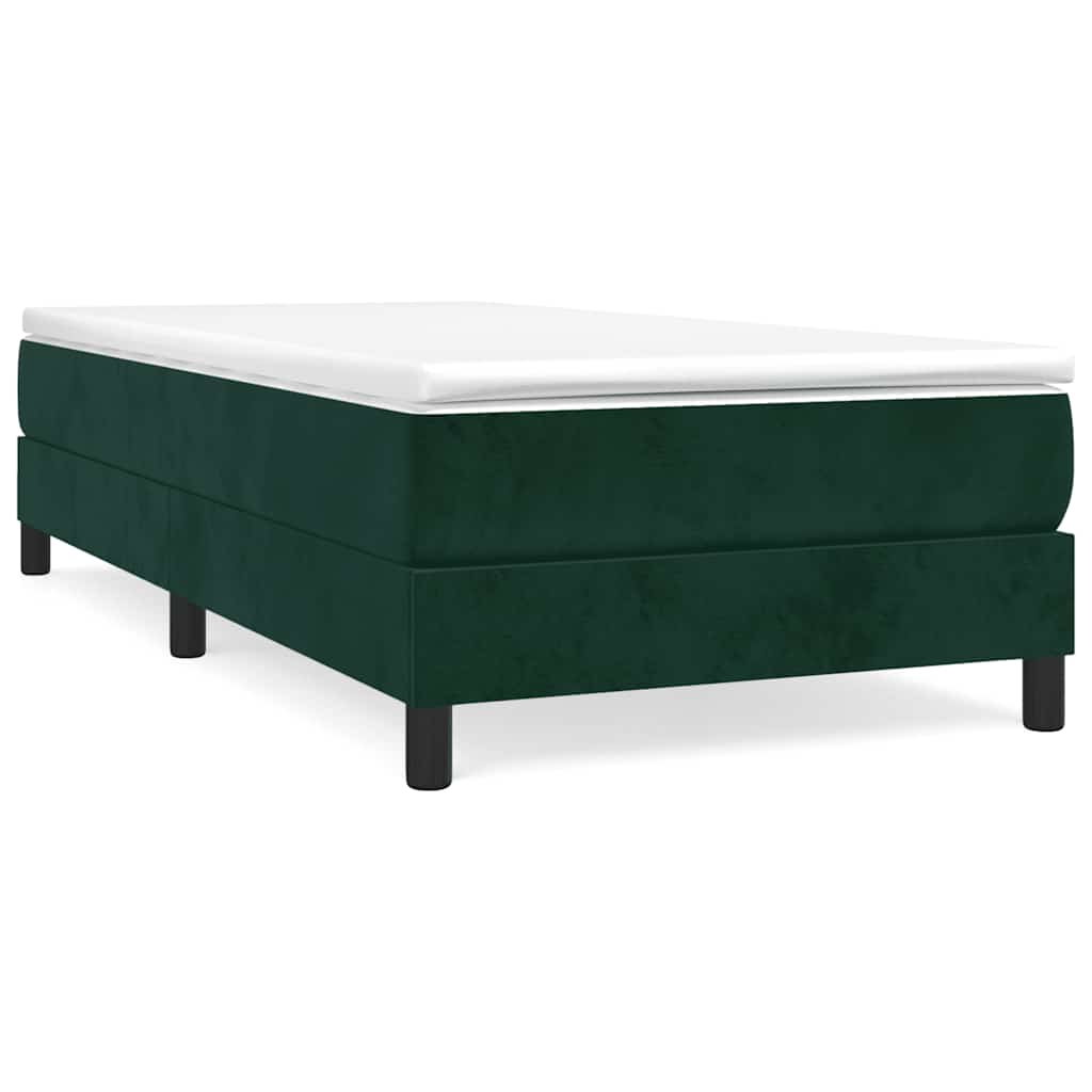 Box spring krevet s madracem tamnozeleni 80 x 200 cm baršunasti