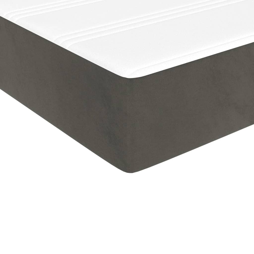 Box spring krevet s madracem tamnosivi 90x190 cm baršunasti