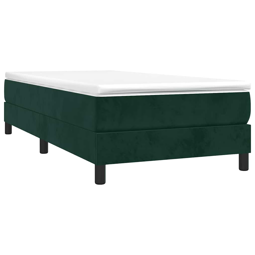 Box spring krevet s madracem tamnozeleni 90x190 cm baršunasti