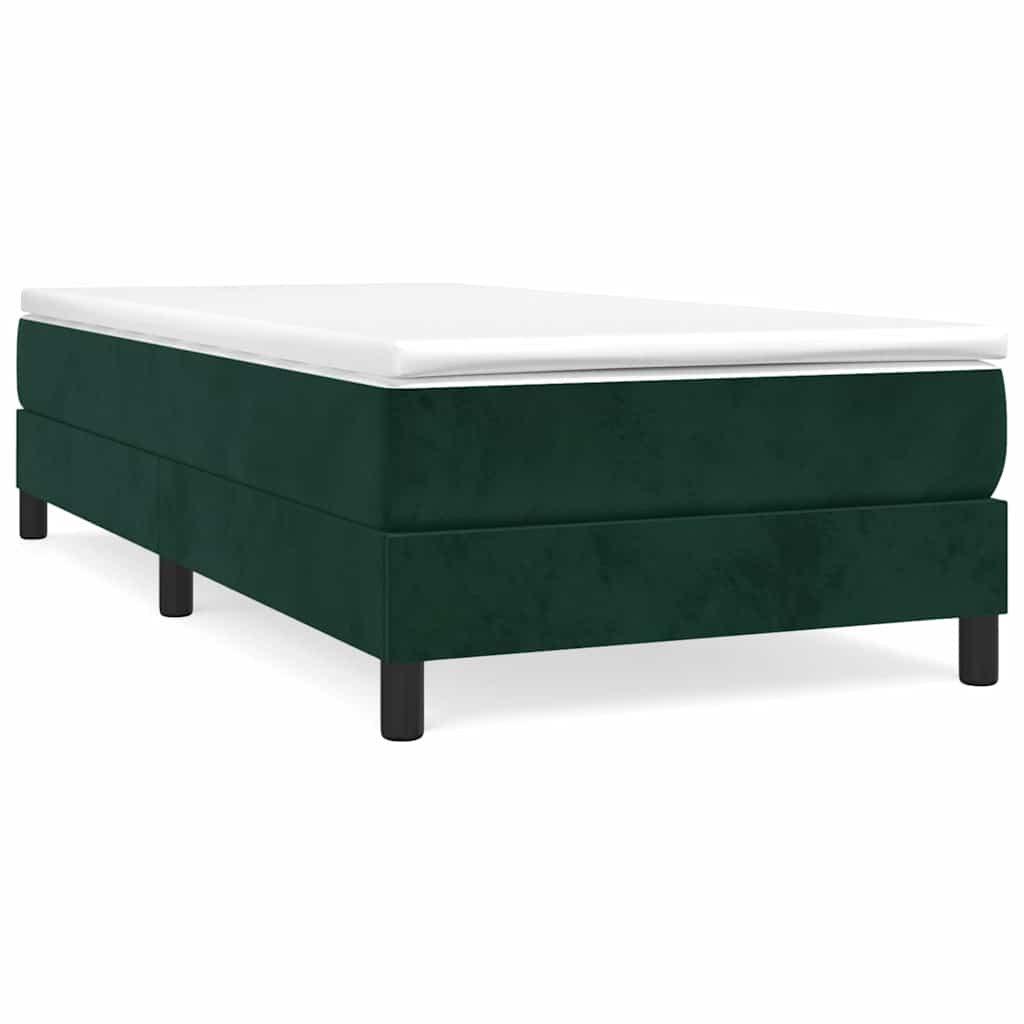 Box spring krevet s madracem tamnozeleni 90x200 cm baršunasti