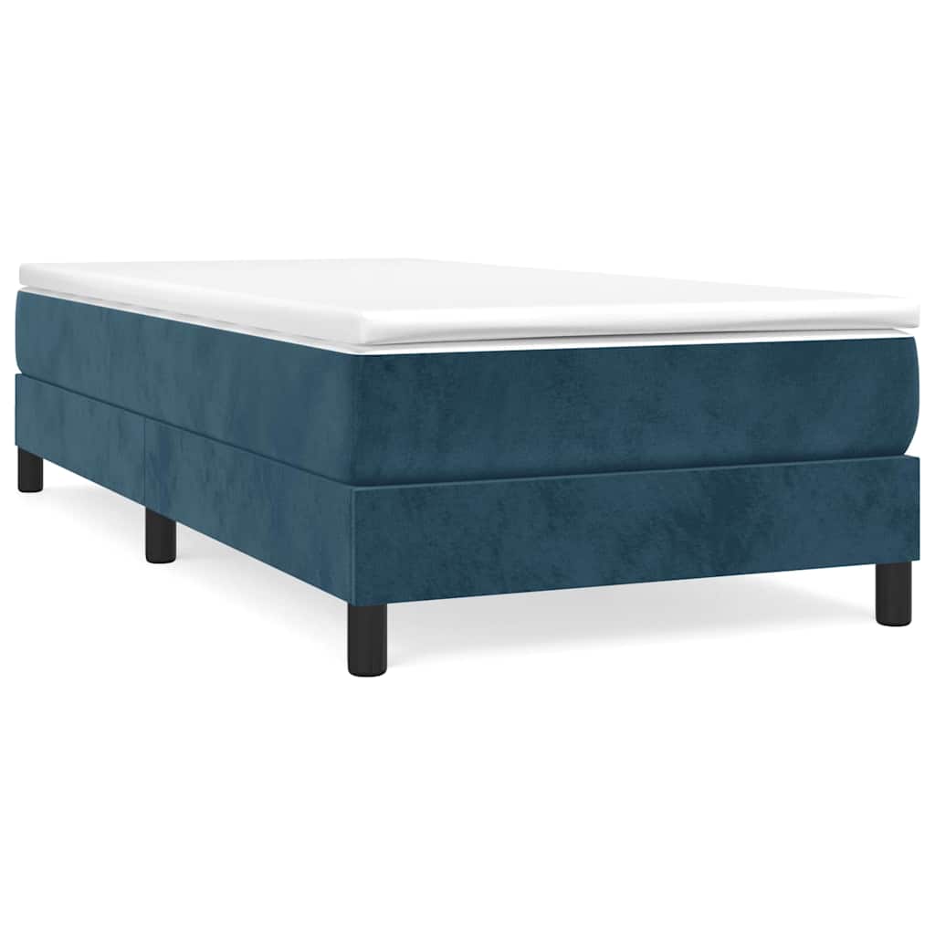 Box spring krevet s madracem tamnoplavi 90x200 cm baršunasti