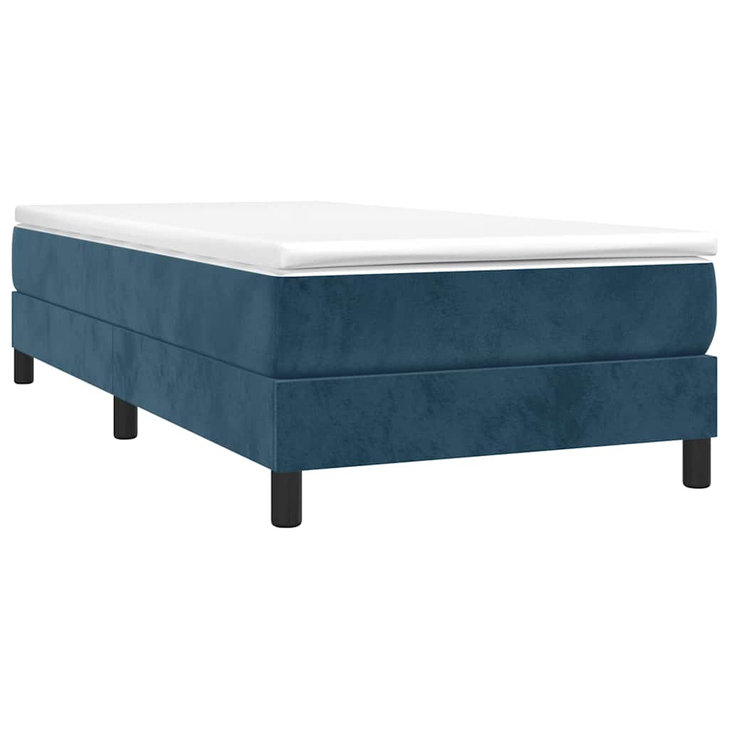 Box spring krevet s madracem tamnoplavi 90x200 cm baršunasti
