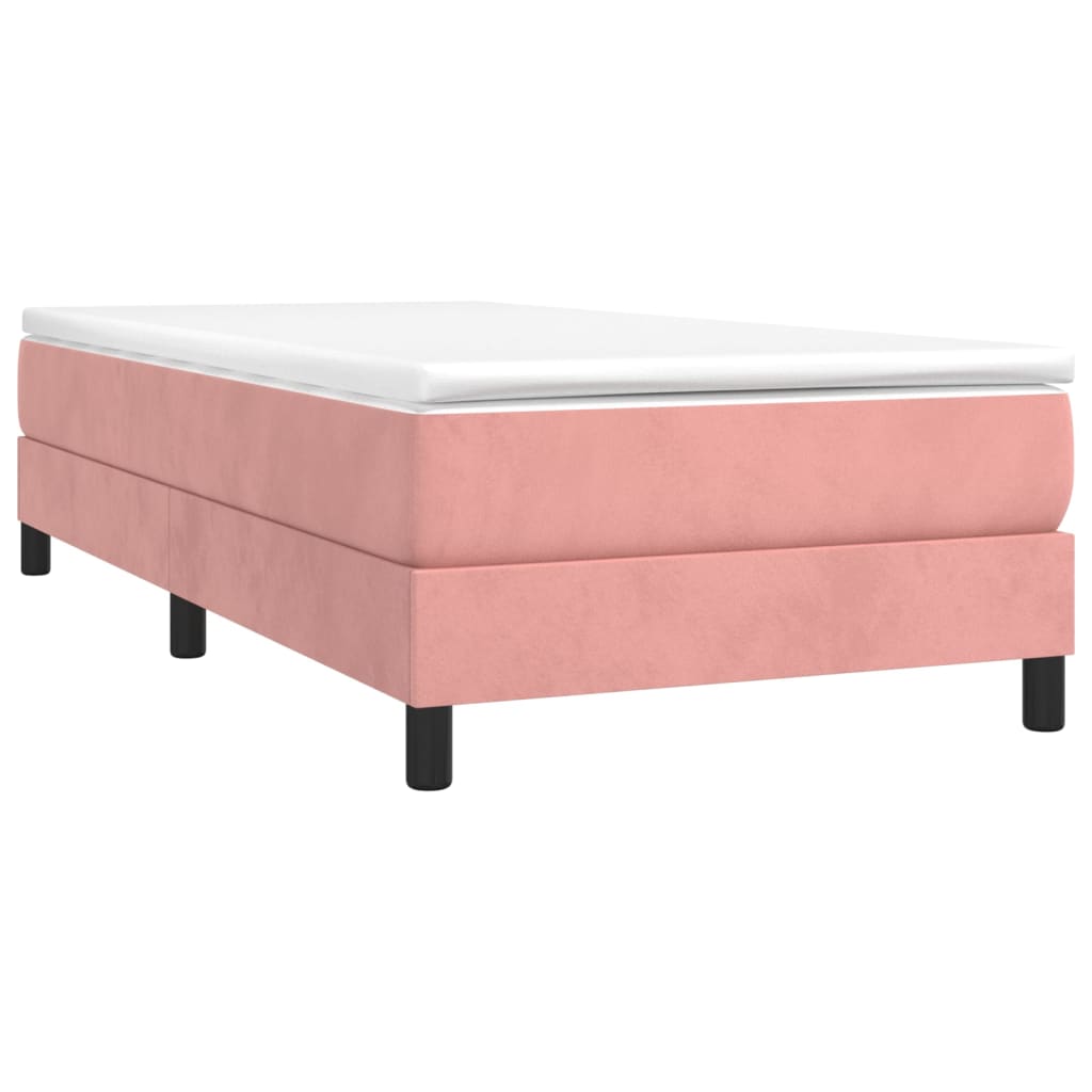 Box spring krevet s madracem ružičasti 90x200 cm baršunasti