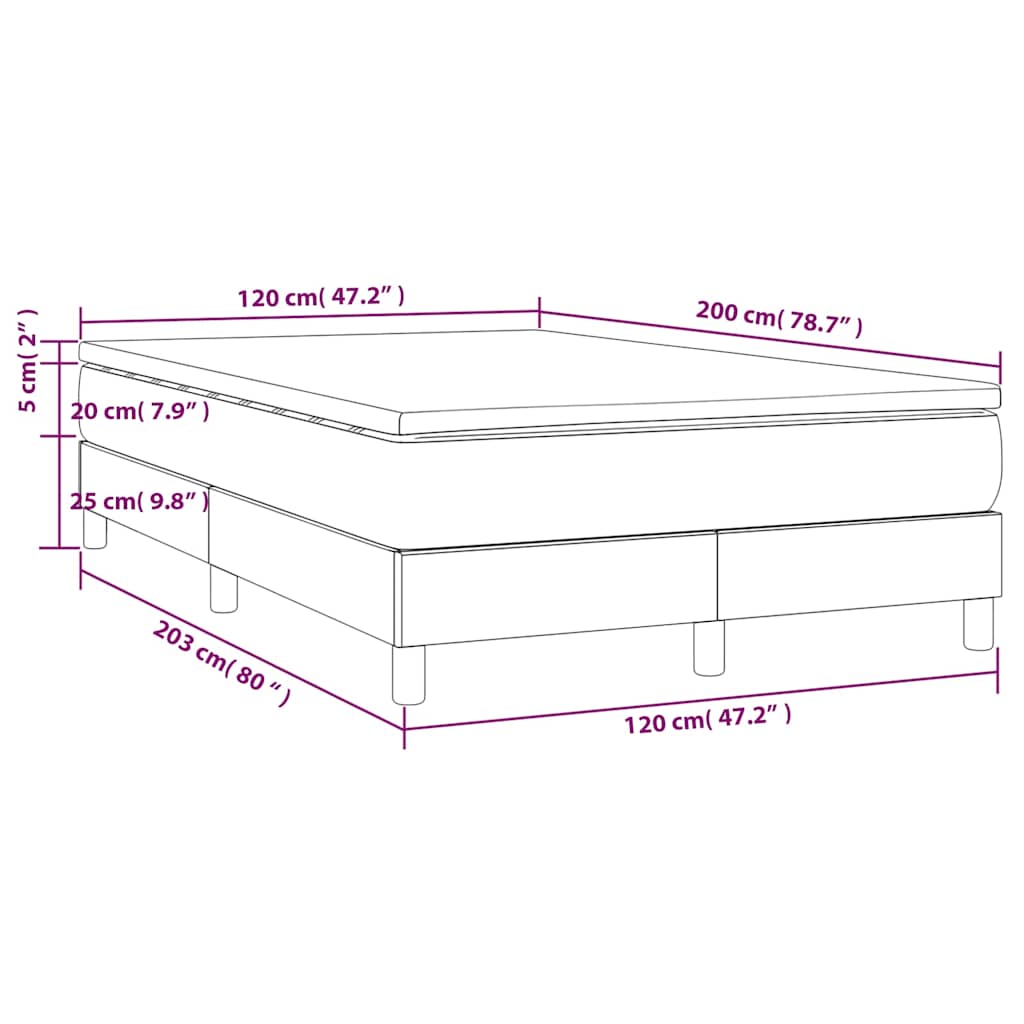 Box spring krevet s madracem crni 120 x 200 cm baršunasti
