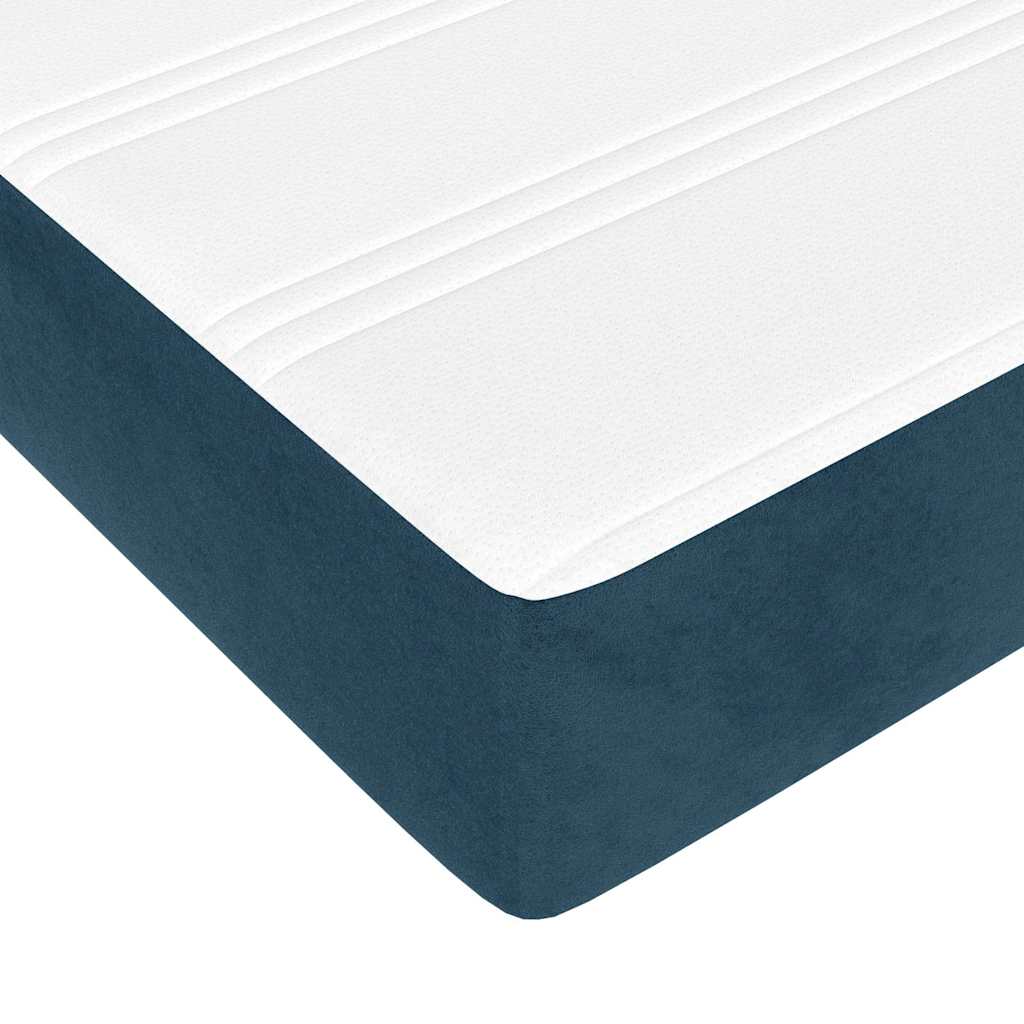 Box spring krevet s madracem tamnoplavi 120 x 200 cm baršunasti