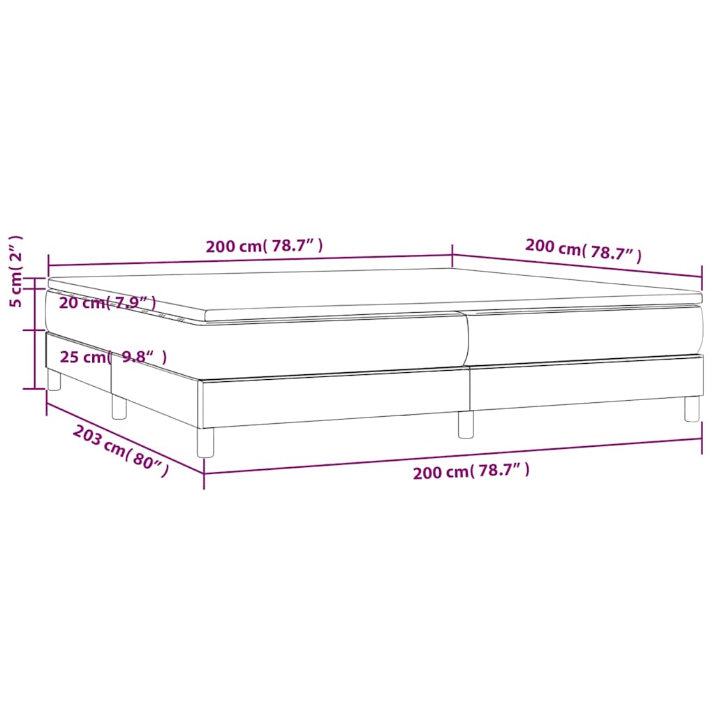 Krevet s oprugama i madracem crni 200x200 cm baršunasti