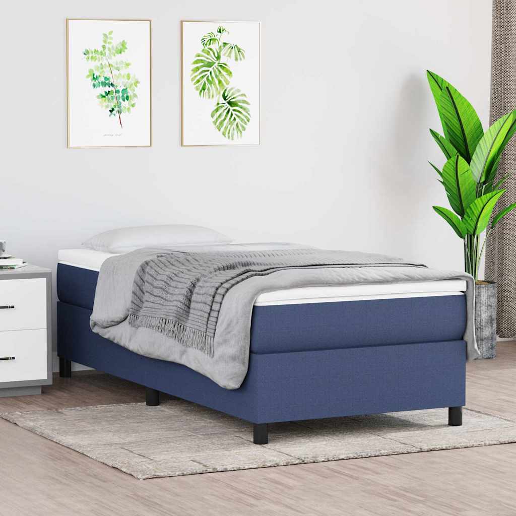 Krevet s oprugama i madracem plavi 80x200 cm od tkanine