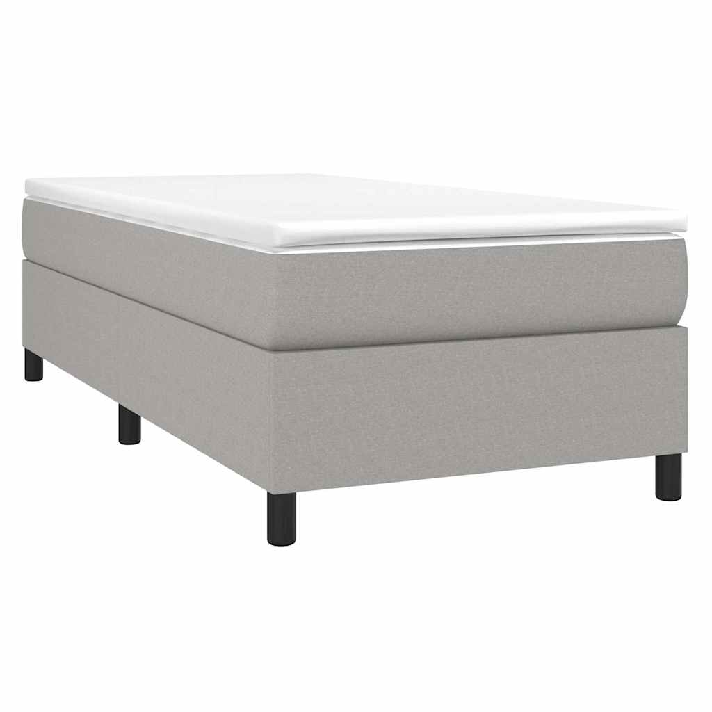 Box spring krevet s madracem svjetlosivi 90x190 cm od tkanine