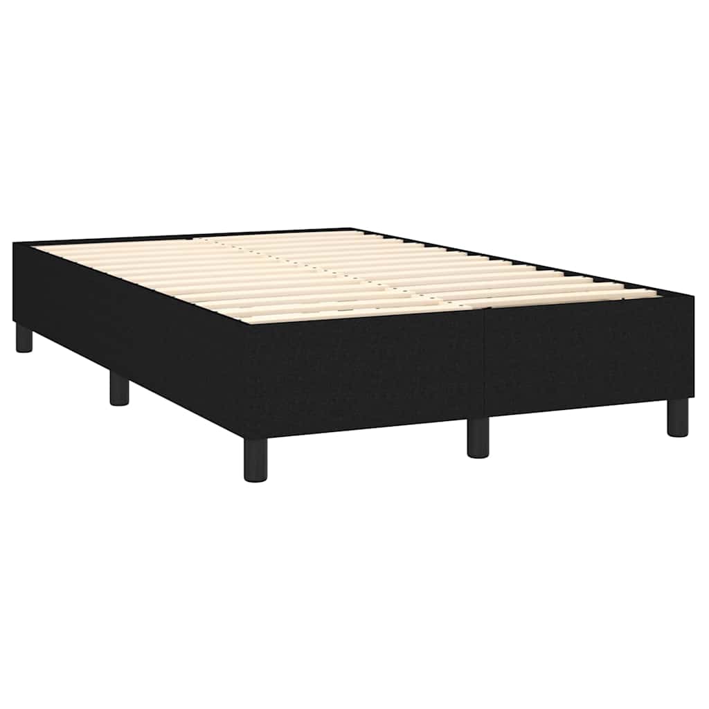Krevet s oprugama i madracem crni 120 x 200cm od tkanine