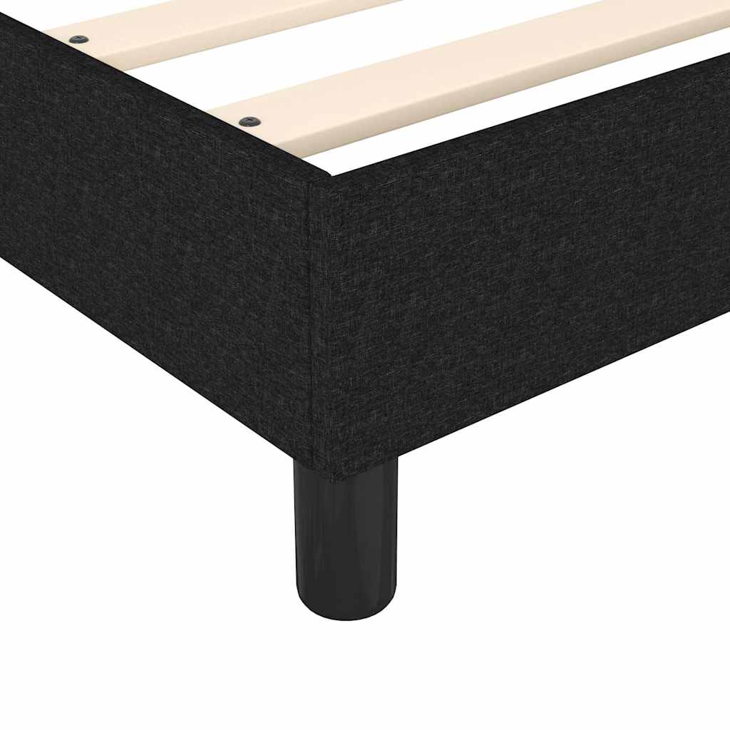 Krevet s oprugama i madracem crni 120 x 200cm od tkanine