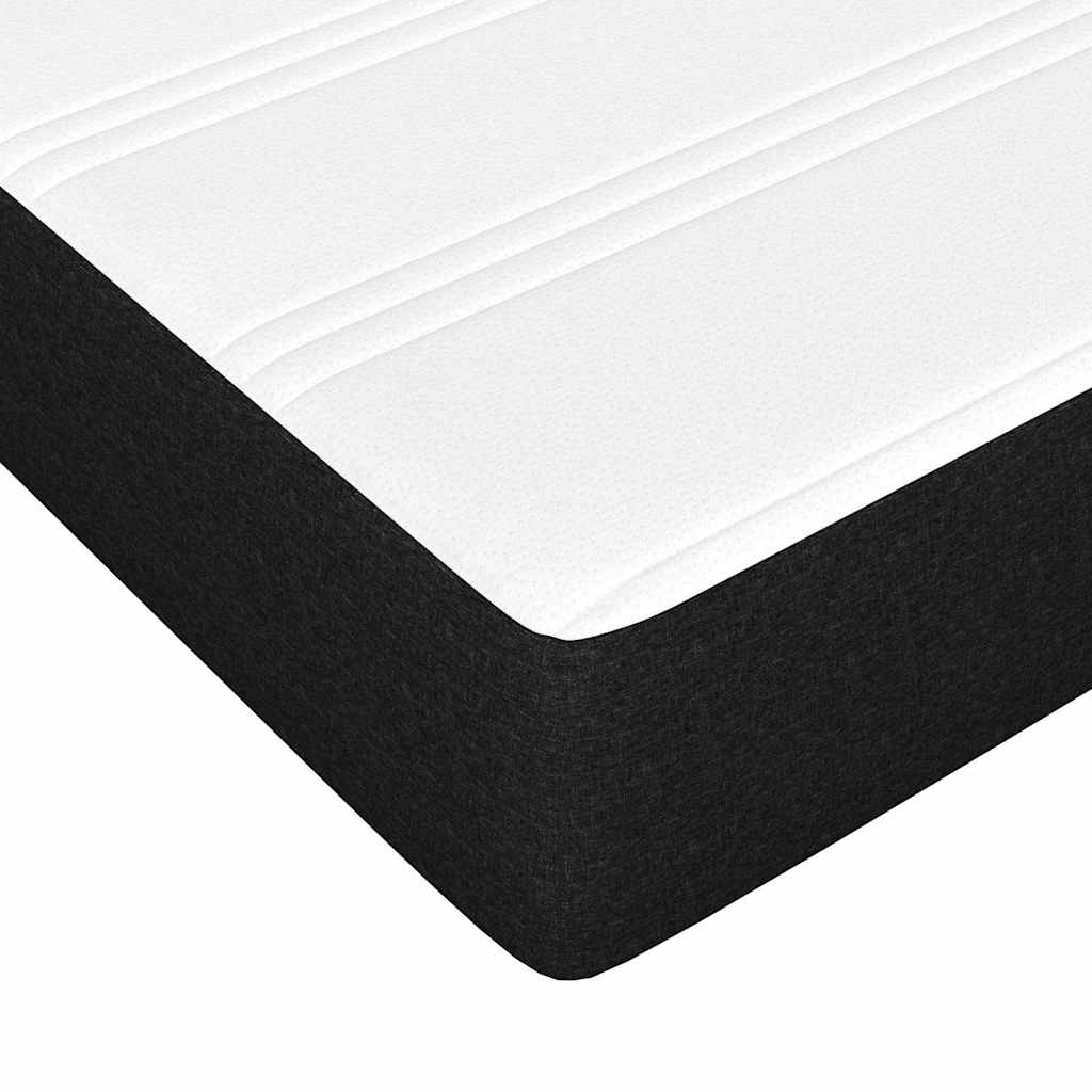 Krevet s oprugama i madracem crni 120 x 200cm od tkanine