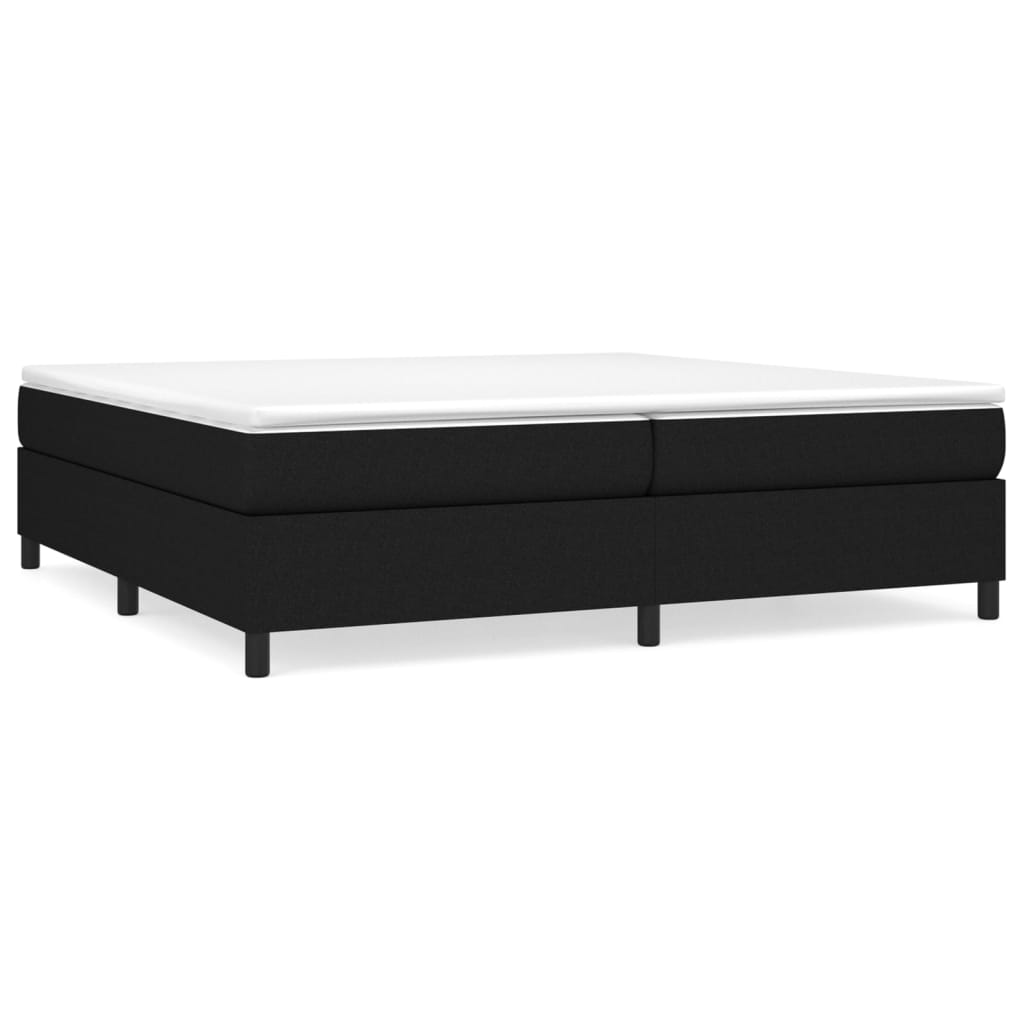 Krevet s oprugama i madracem crni 200x200 cm od tkanine