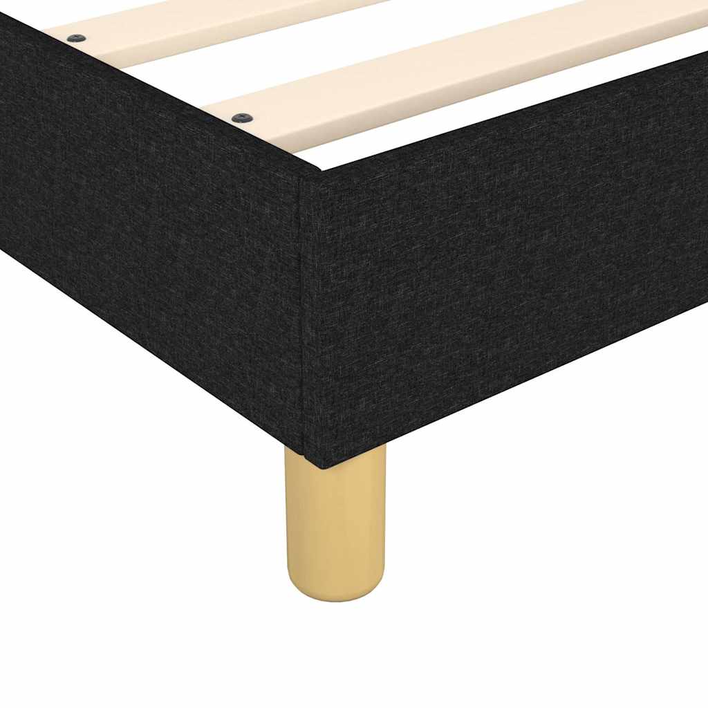 Krevet s oprugama i madracem crni 100 x 200 cm od tkanine
