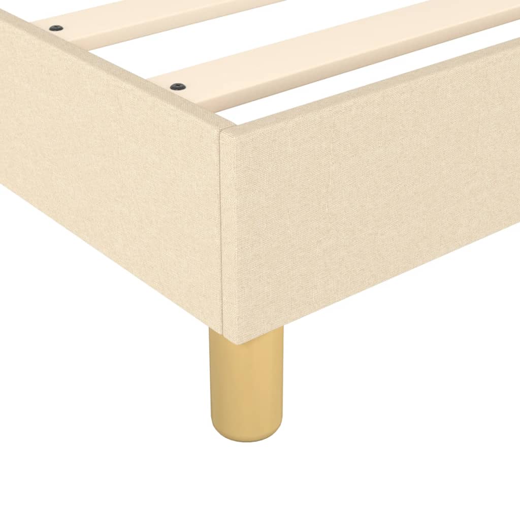 Krevet s oprugama i madracem krem 120 x 200 cm od tkanine