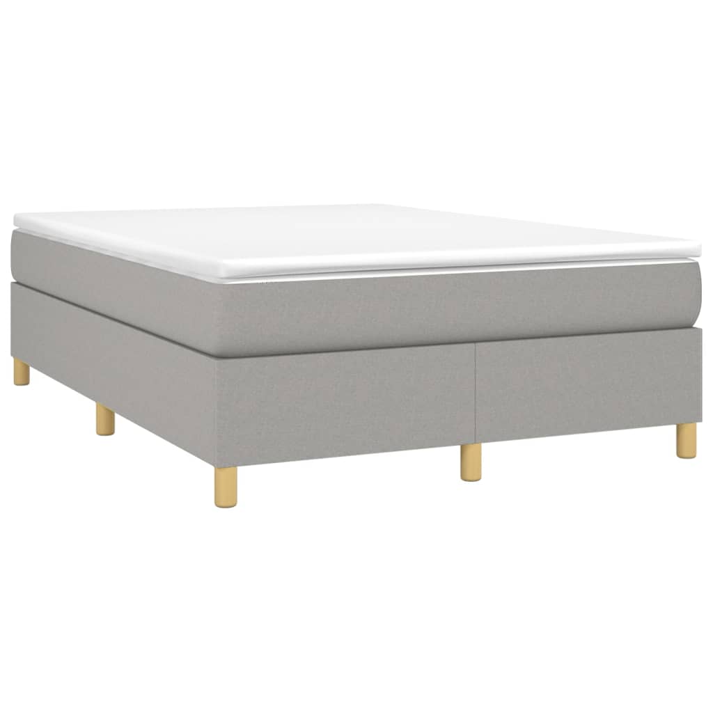 Krevet box spring s madracem svjetlosivi 140x200 cm od tkanine