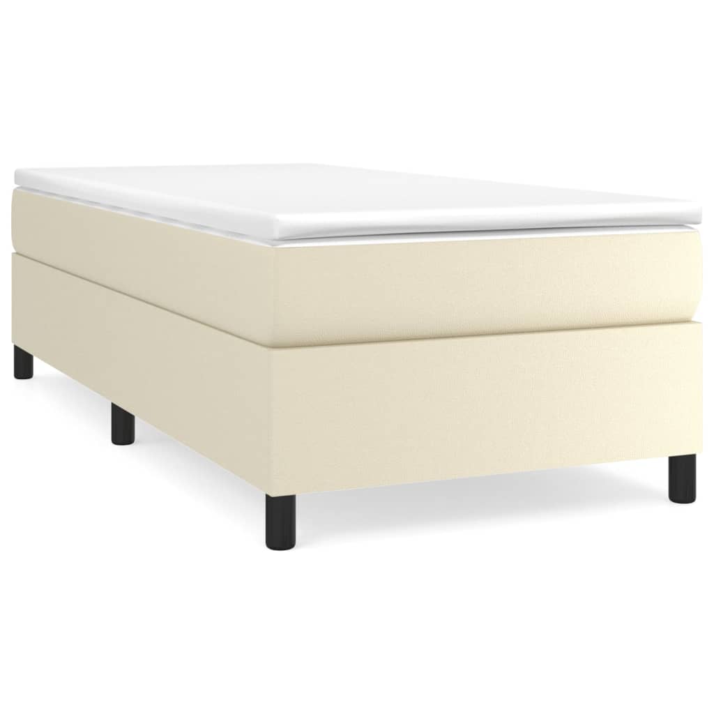 Krevet s oprugama i madracem krem 80 x 200 cm od umjetne kože