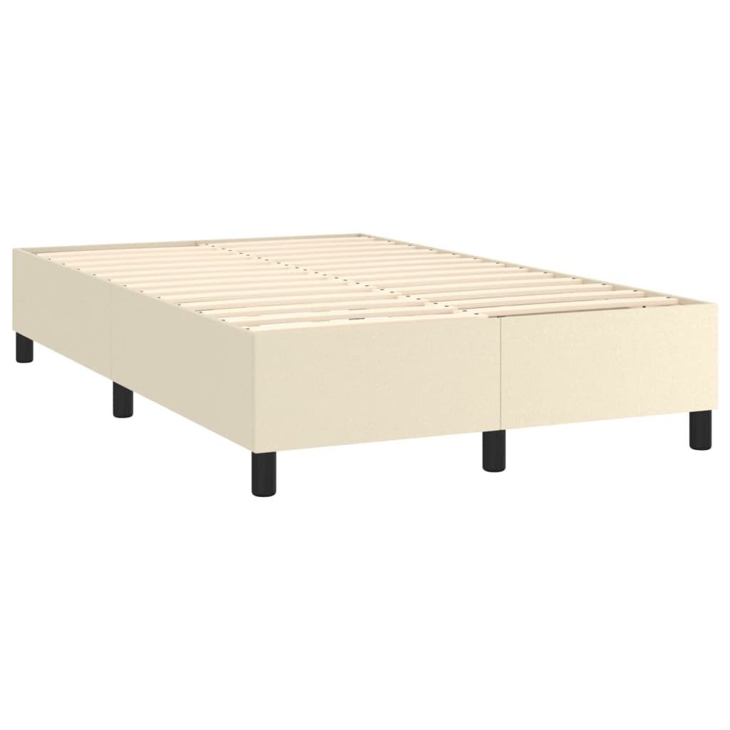 Krevet s oprugama i madracem krem 120x200 cm od umjetne kože