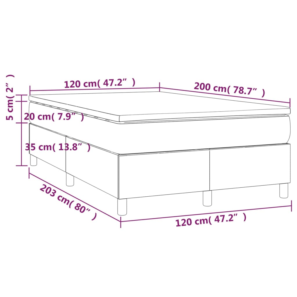 Krevet s oprugama i madracem krem 120x200 cm od umjetne kože