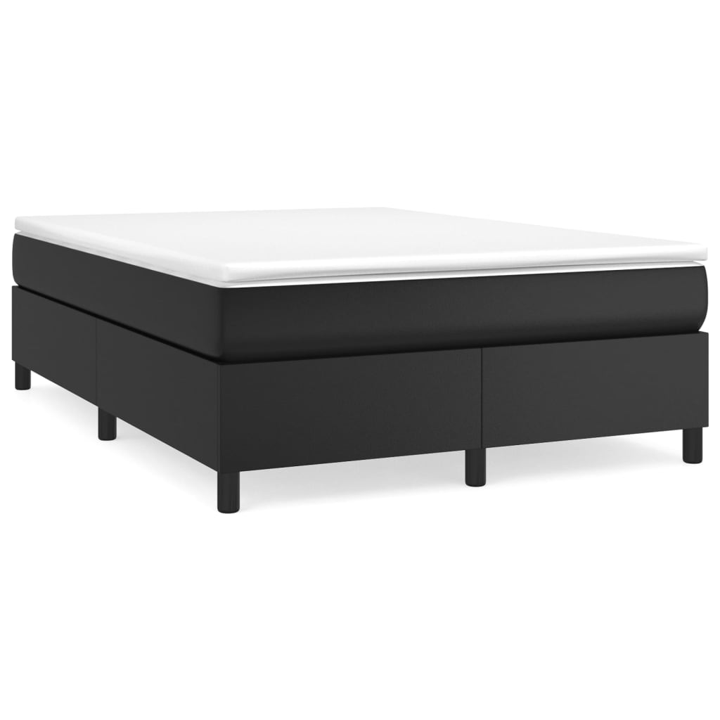 Krevet s oprugama i madracem crni 140 x 190 cm od umjetne kože