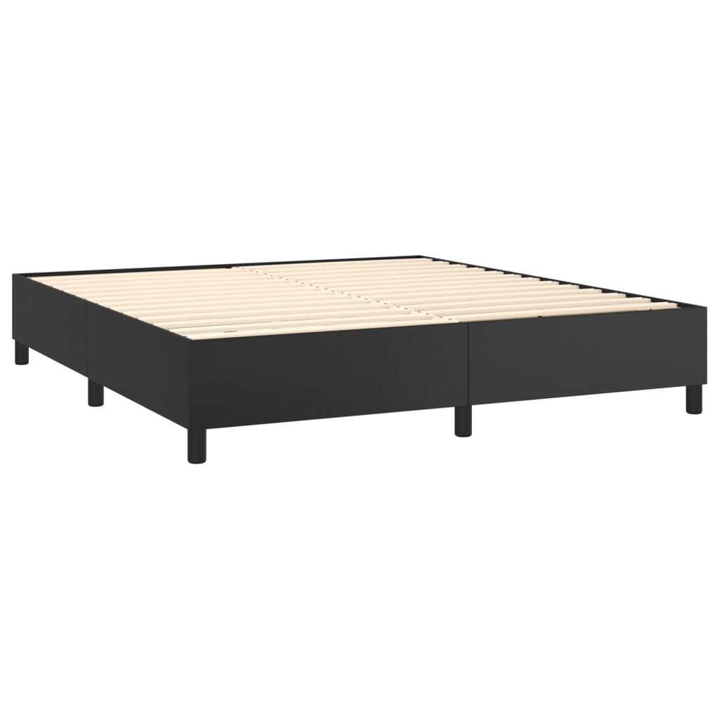 Krevet s oprugama i madracem crni 180 x 200 cm od umjetne kože