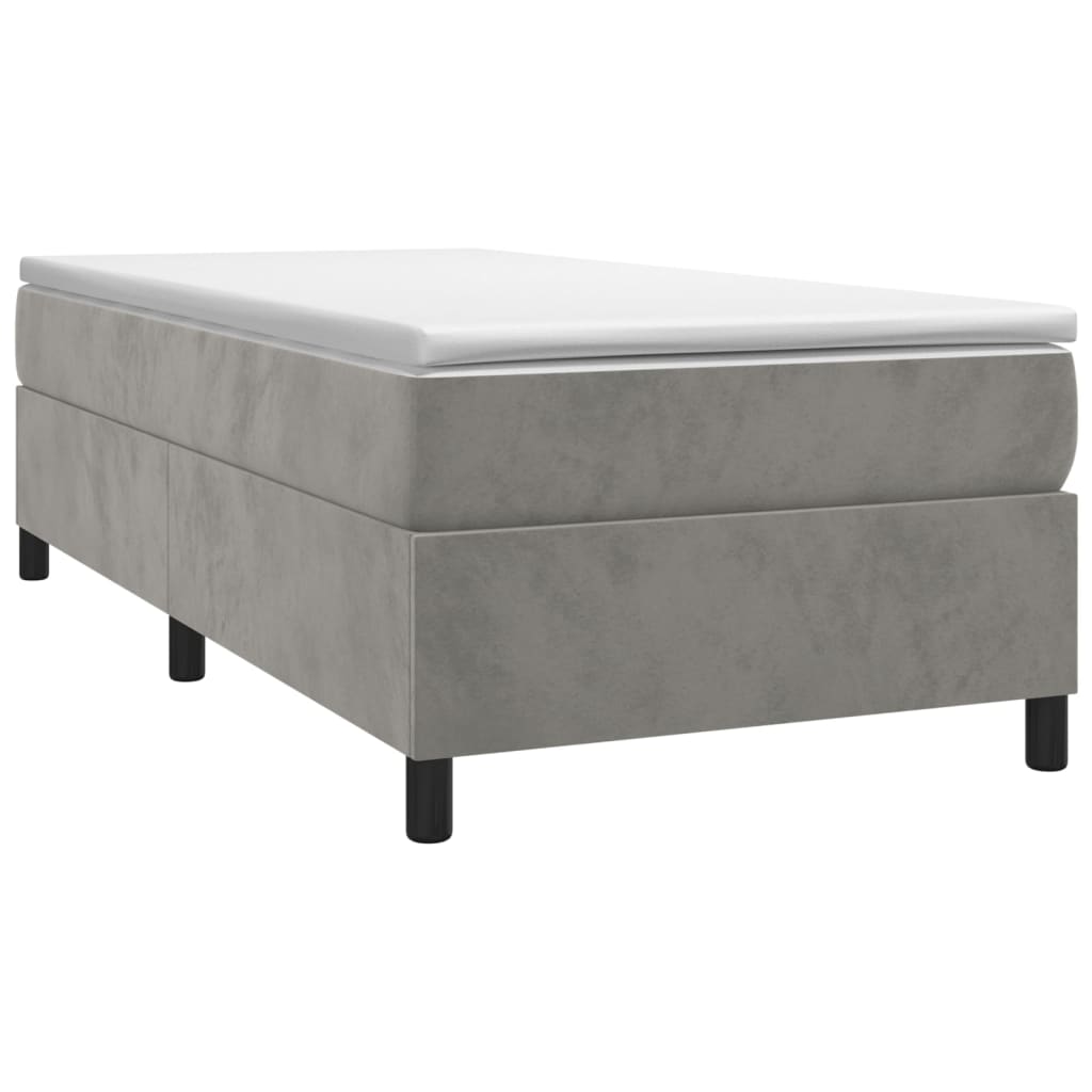 Box spring krevet s madracem svjetlosivi 80 x 200 cm baršunasti