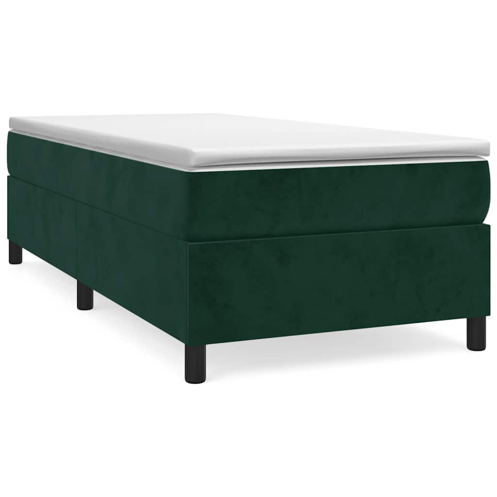 Box spring krevet s madracem tamnozeleni 80 x 200 cm baršunasti