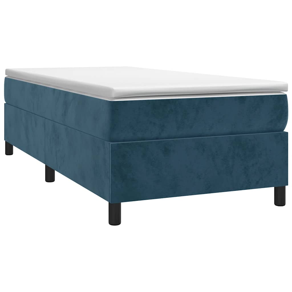 Box spring krevet s madracem tamnoplavi 90x190 cm baršunasti