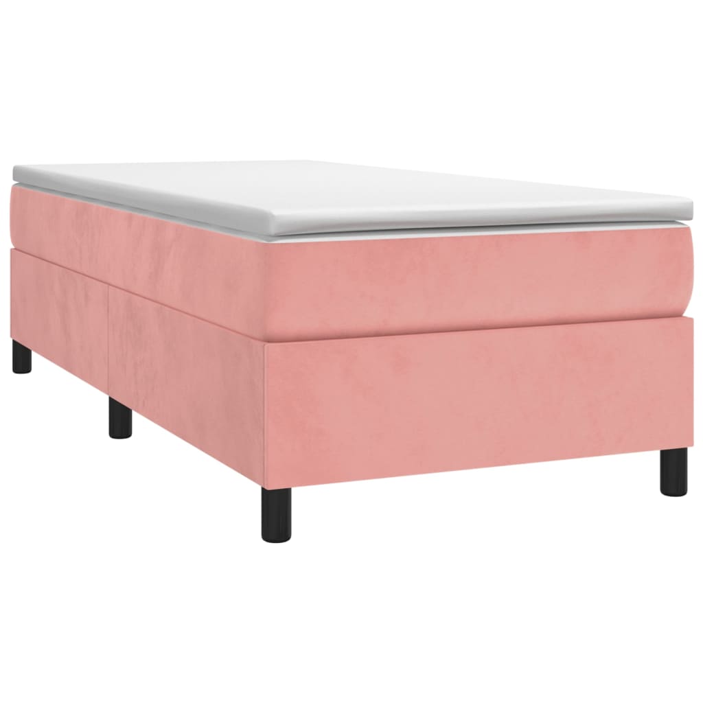 Box spring krevet s madracem ružičasti 90x190 cm baršunasti