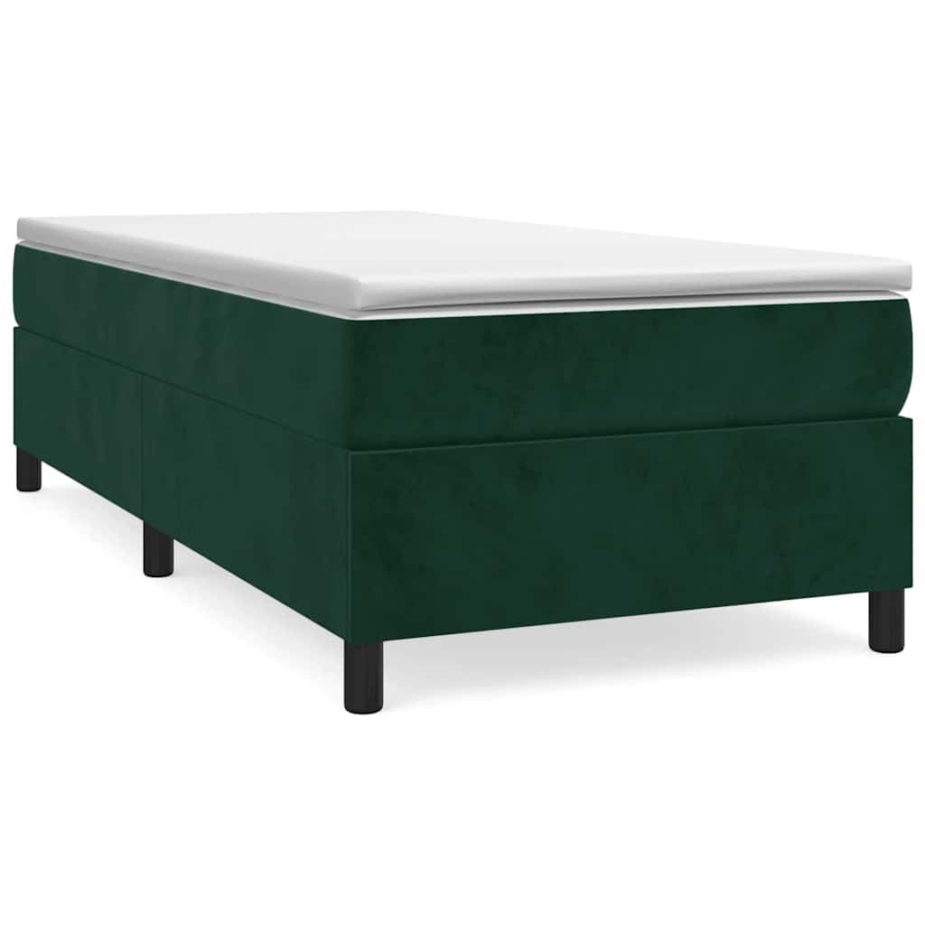 Box spring krevet s madracem tamnozeleni 90x200 cm baršunasti