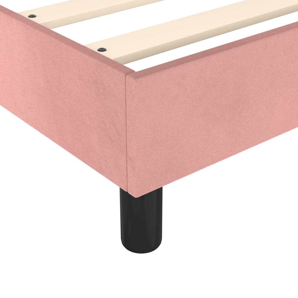 Box spring krevet s madracem ružičasti 90x200 cm baršunasti