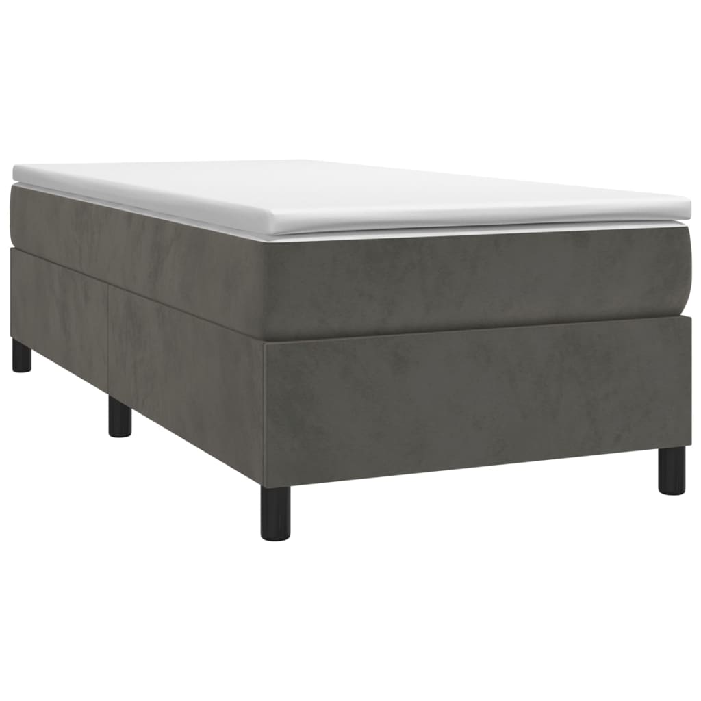 Box spring krevet s madracem tamnosivi 100x200 cm baršunasti