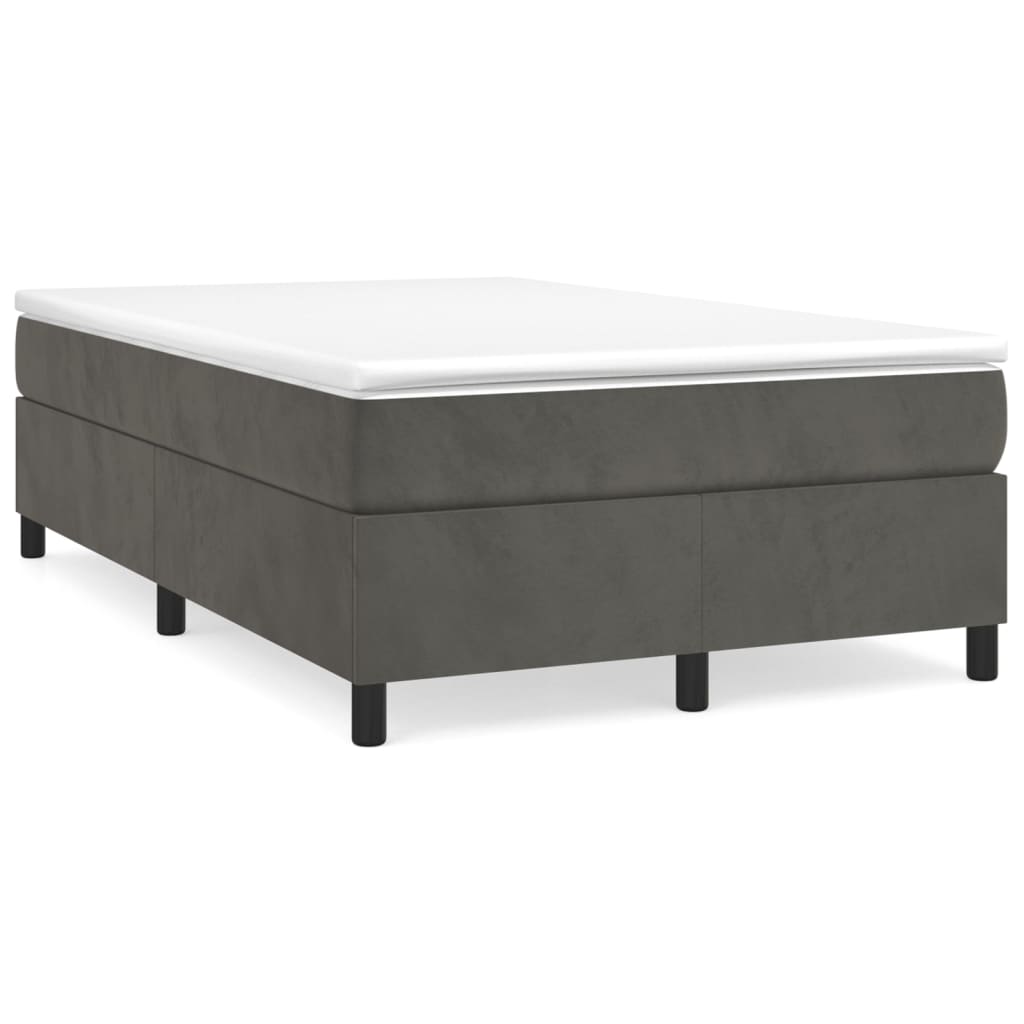 Box spring krevet s madracem tamnosivi 120 x 200 cm baršunasti