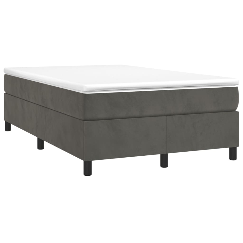 Box spring krevet s madracem tamnosivi 120 x 200 cm baršunasti