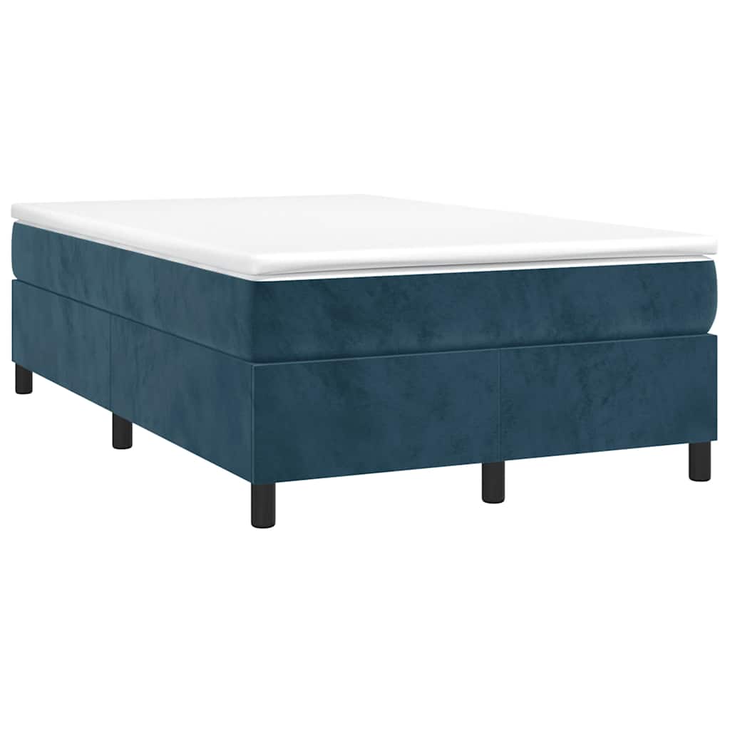 Box spring krevet s madracem tamnoplavi 120 x 200 cm baršunasti
