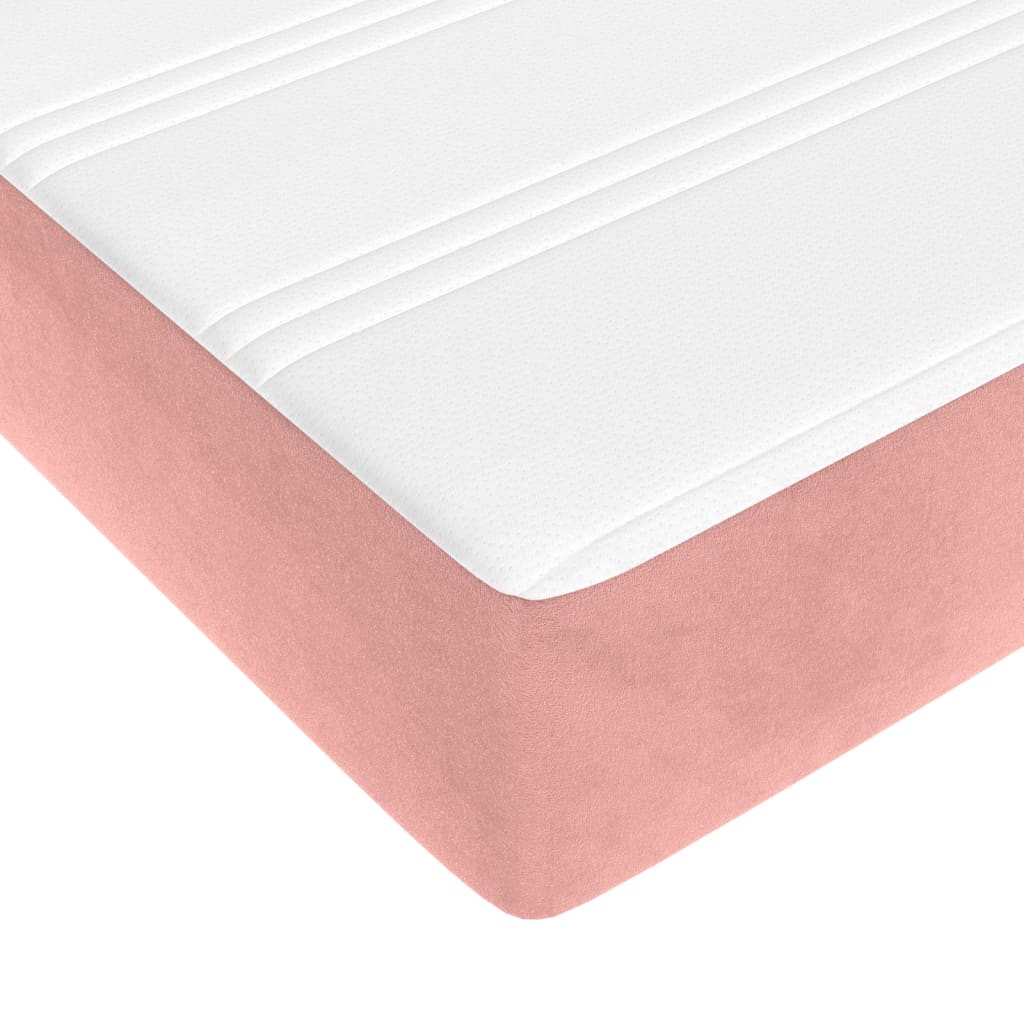 Box spring krevet s madracem ružičasti 120 x 200 cm baršunasti