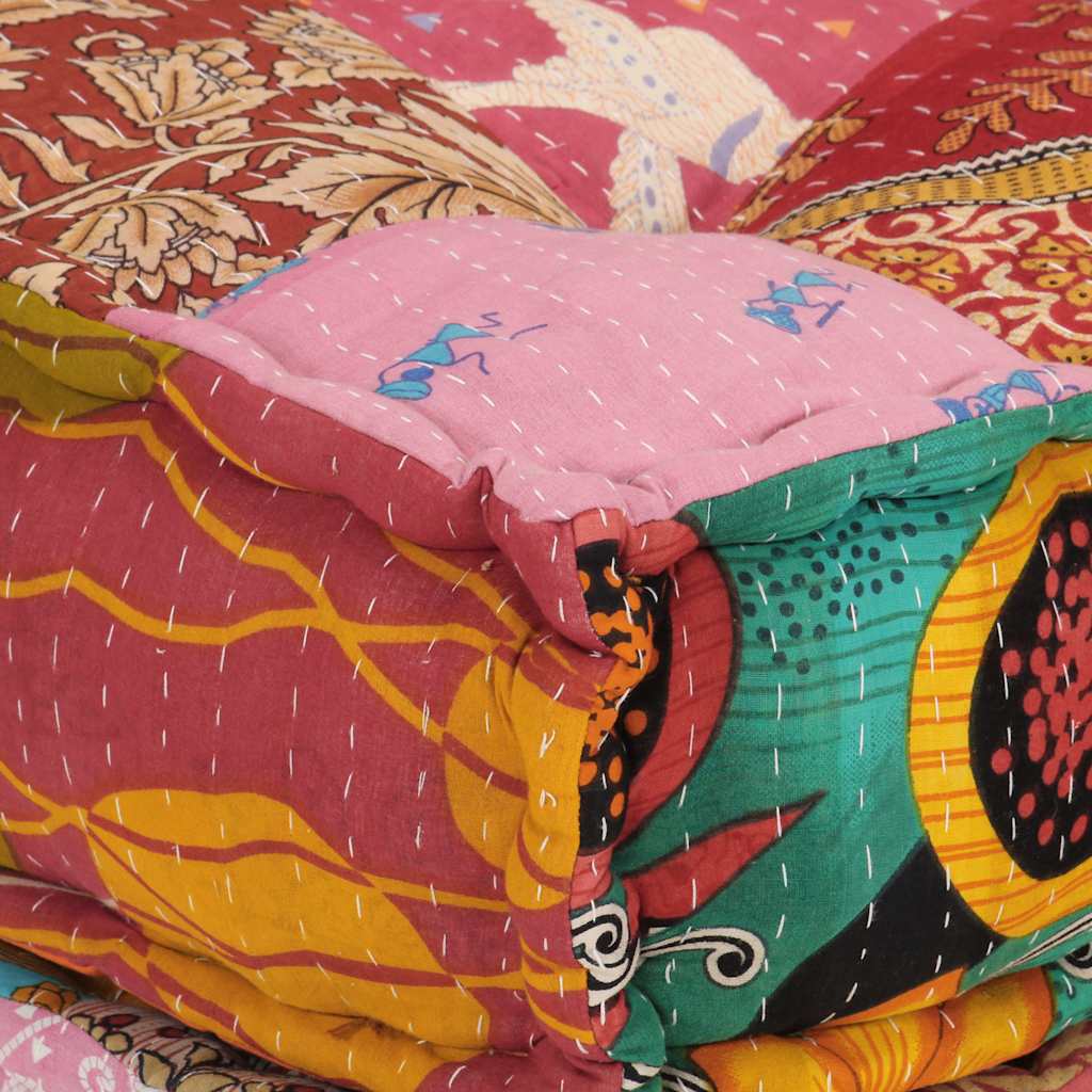 Modularni tabure s jastukom od tkanine s uzorkom patchwork