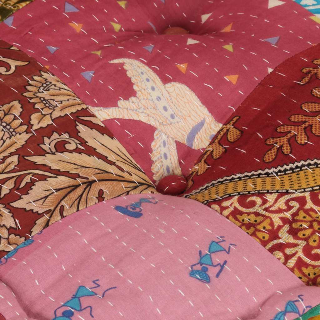Modularni tabure s jastukom od tkanine s uzorkom patchwork