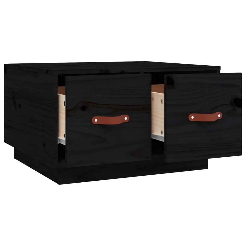 Stolić za kavu crni 60 x 53 x 35 cm od masivne borovine