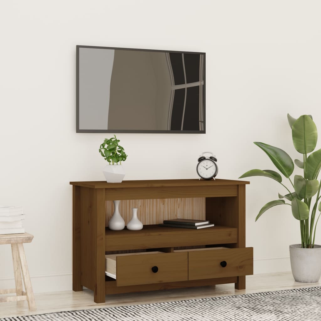 TV ormarić boja meda 79 x 35 x 52 cm od masivne borovine