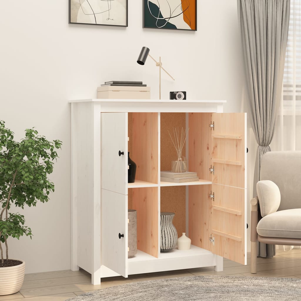 Komoda bijela 83 x 41,5 x 100 cm od masivne borovine