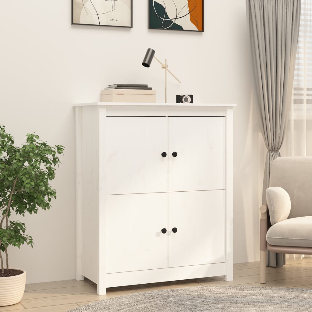 Komoda bijela 83 x 41,5 x 100 cm od masivne borovine